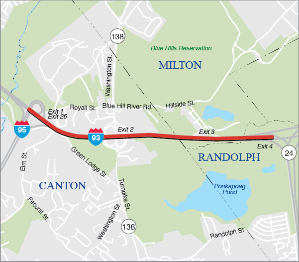 Canton, Milton, Randolph: Interstate Maintenance and Related Work on Interstate 93